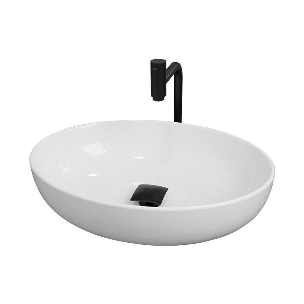 Cuba Pia Banheiro Luna Torneira Inox Valvula Click Black Branco Branco - 4