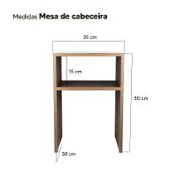 Mesa De Cabeceira Nogal Cama Solteiro Quarto Sala 35x50cm - 5