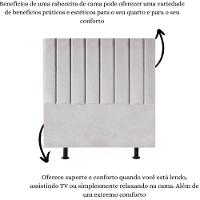 Cabeceira Estofada Cama Solteiro 90 Cm Sophia Carla Suede Cor:cinza Claro - 3