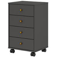 Mesa De Cabeceira 04 Gavetas Presence 9070 Grafite Grafite - 1