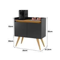Aparador Gold 2 Portas Com Pés De Madeira Preto/mel - 4