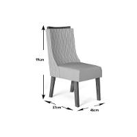 Cadeira Sala de Jantar Jade Kit 2 Un Carvalho Nobre/Veludo Kraft - DJ Móveis - 4