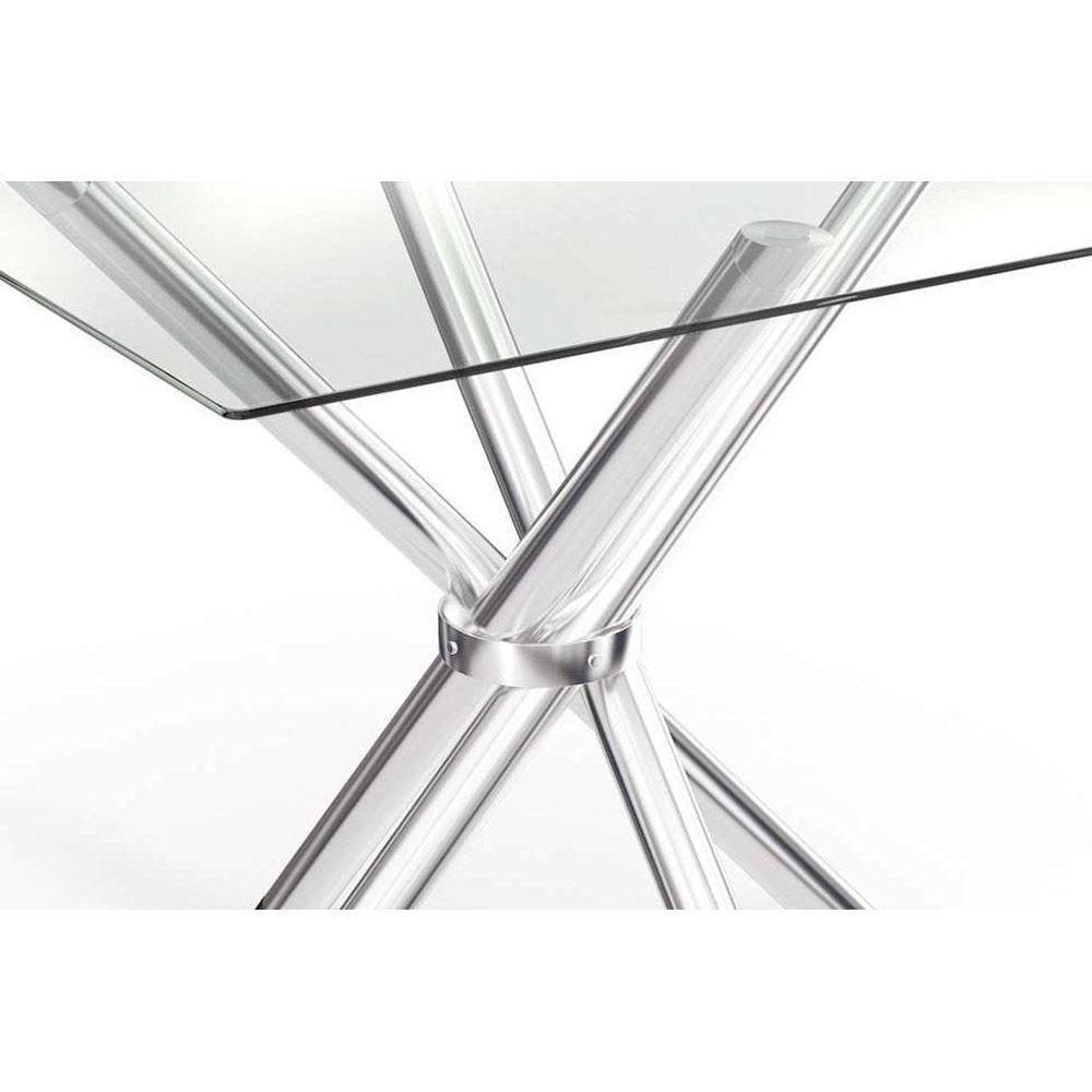 Conjunto: Mesa de Cozinha Volga c/ Tampo de Vidro 95cm + 4 Cadeiras Noruega Preto Fosco/Nude - Kappesberg - 4