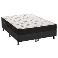 Cama Box Queen: Colchão Espuma D45 Ortobom Light Saúde Ortopilow + Base CRC Suede Black(158x198) - 1
