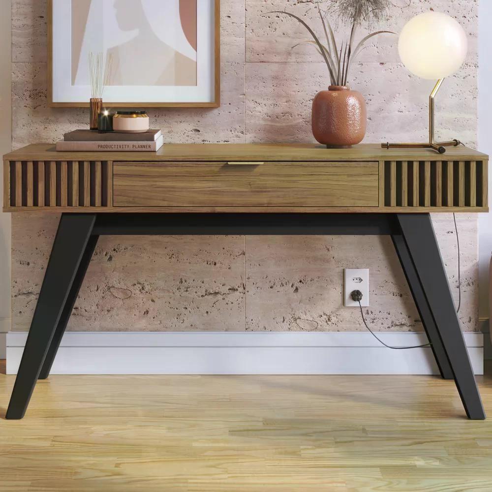 Aparador Para Sala Com Gaveta Riveira Noce Milano - 9