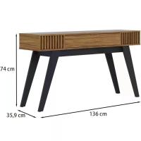 Aparador Para Sala Com Gaveta Riveira Noce Milano - 7