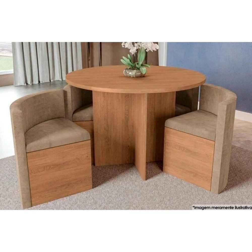 Kit 4 Cadeiras Sala Jantar 4CAD800  4 Un Freijó/Suede Caramelo - Kappesberg - 3