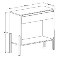 Aparador Sala Libano Com 1 Gaveta E Pés De Madeira Maciça Nature/Off White Nature/Off White