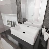 Cuba Pia Para Banheiro Retangular Suprema Branco Branco - 1