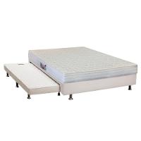 Cama Box C/auxiliar Casal: Colchão Ortopédico Herval Ag65 FrontierBase Courano Branco(138x188) - 1