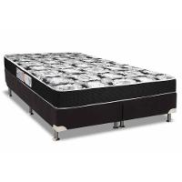 Cama Box Queen: Colchão Espuma D33 Luckspuma Supreme Black Pró Saúde Duplo + Base CRC Suede Black(158x198) - 1