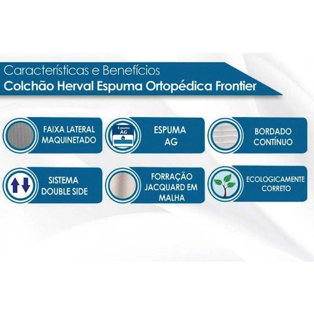 Cama Box Baú c/Auxiliar Solteiro: Colchão Ortopédico Herval D28 / AG65 Frontier + Base CRC Courano White(88x188) - 4