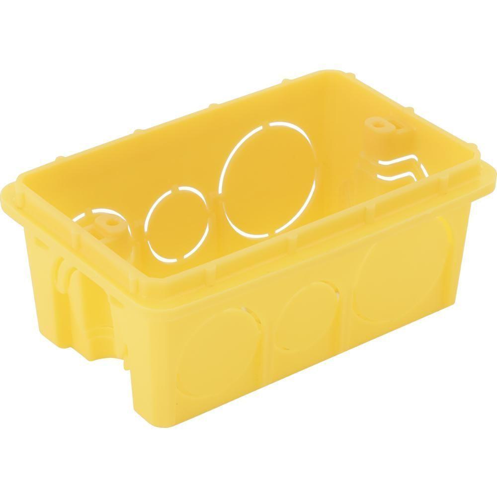 Caixa De Embutir 4x2 Retangular Tramontina Amarela Alta - 2
