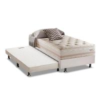 Cama Box c/Auxiliar Solteiro: Colchão Herval Maxspring Scotland + Base CRC Courano Branco(88x188) - 1