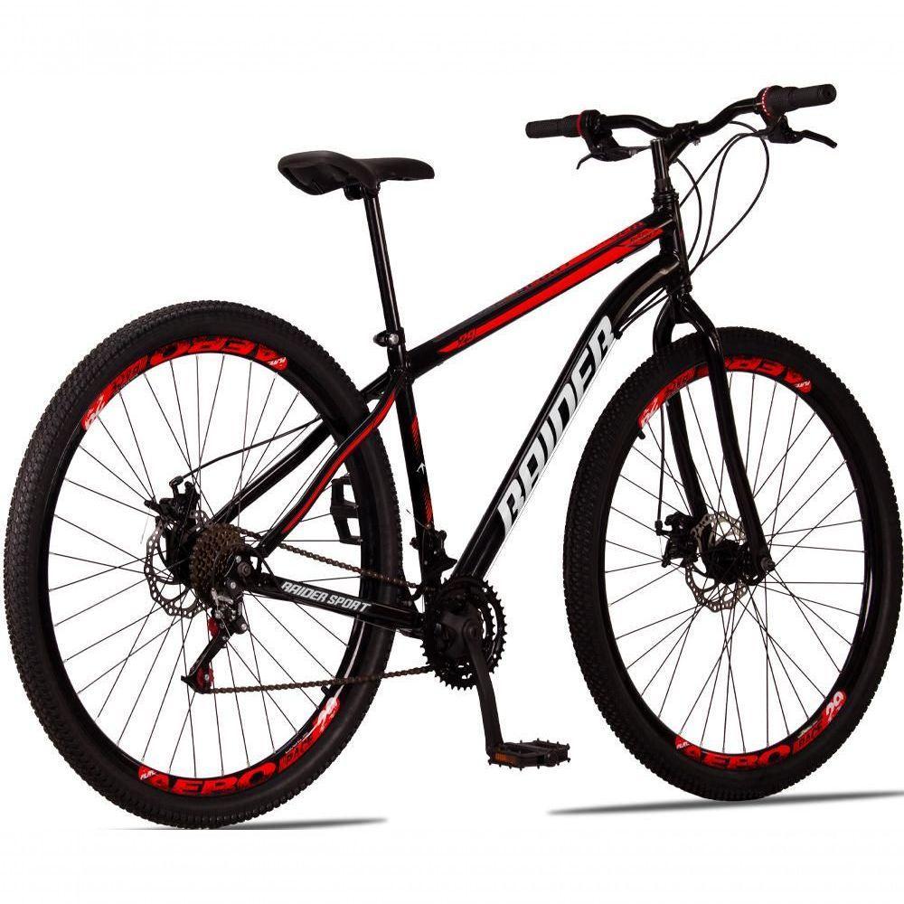 Bicicleta 29 Raider Sport Aço 21 Marchas Freio A Disco Preto+vermelho - 4