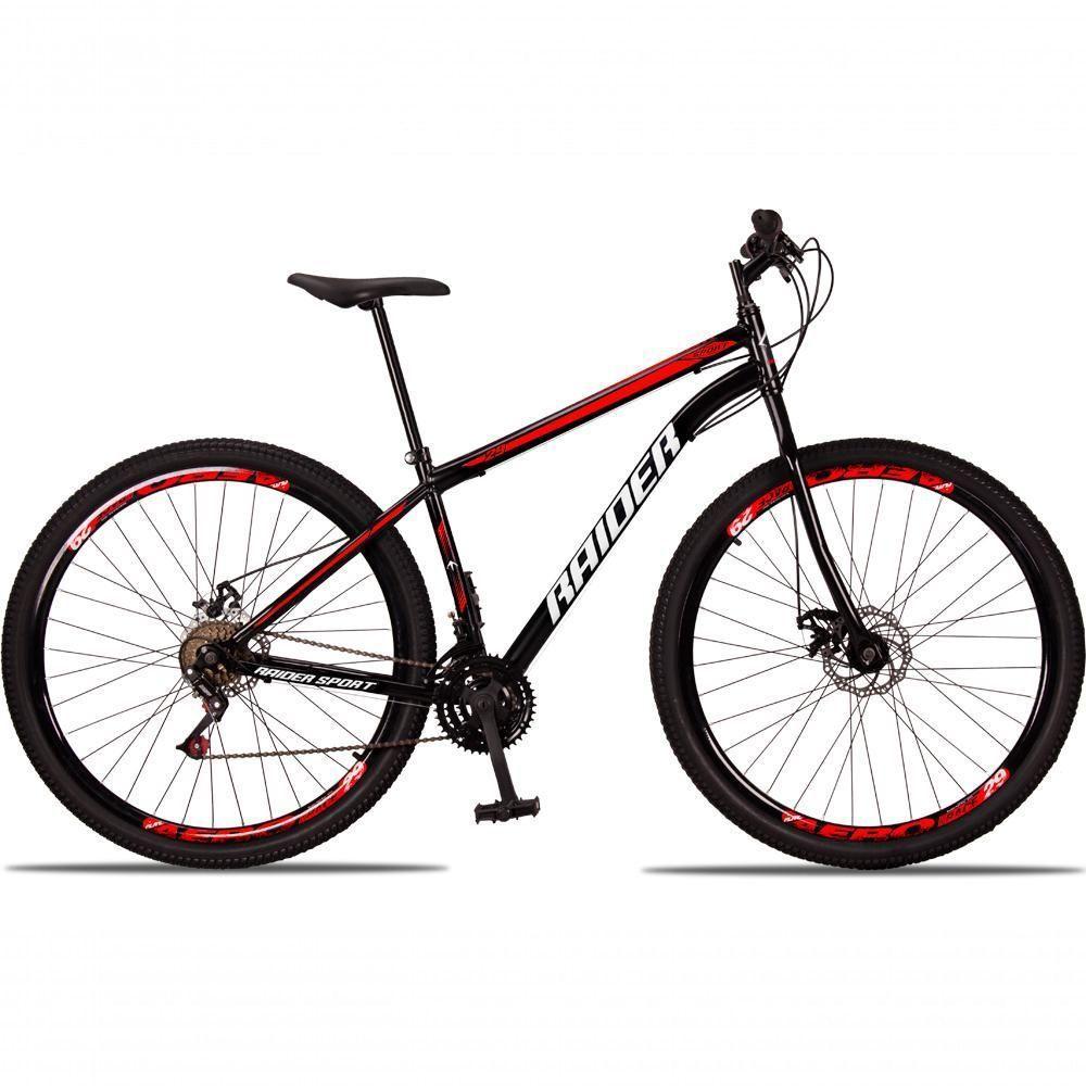 Bicicleta 29 Raider Sport Aço 21 Marchas Freio A Disco Preto+vermelho - 5