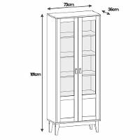 Cristaleira Lyra Sala De Estar Com Pés De Madeira Maciça Cedro Cedro - 2