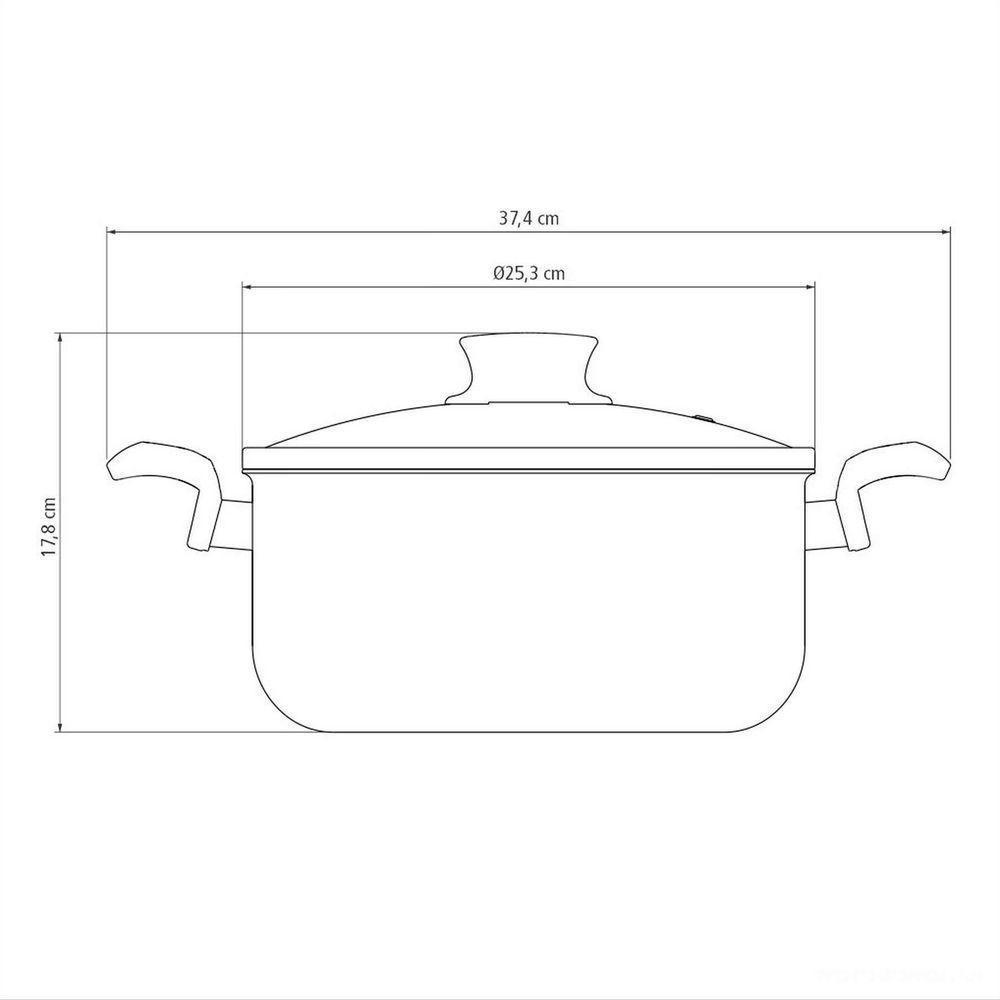 Caçarola Paris Antiaderente Starflon Max Vermelho Com Tampa De Vidro 24 Cm 4,9 L - 1