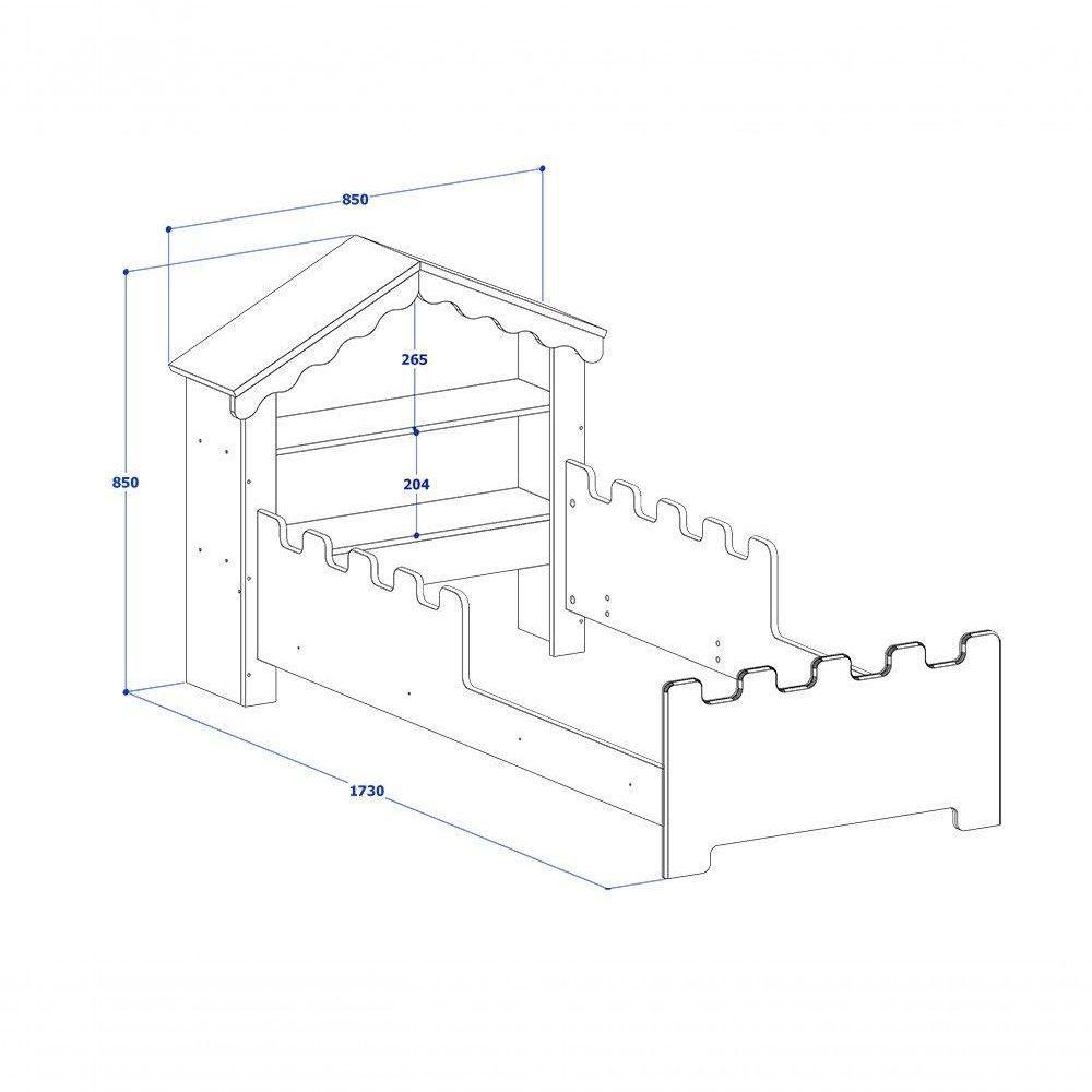 Cama Solteiro Princesa Com Colchão Branco/rosa- Vitamov - 3