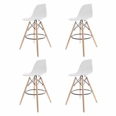 Kit 4 Banquetas Altas c/ encosto p/Cozinha Americana Branco