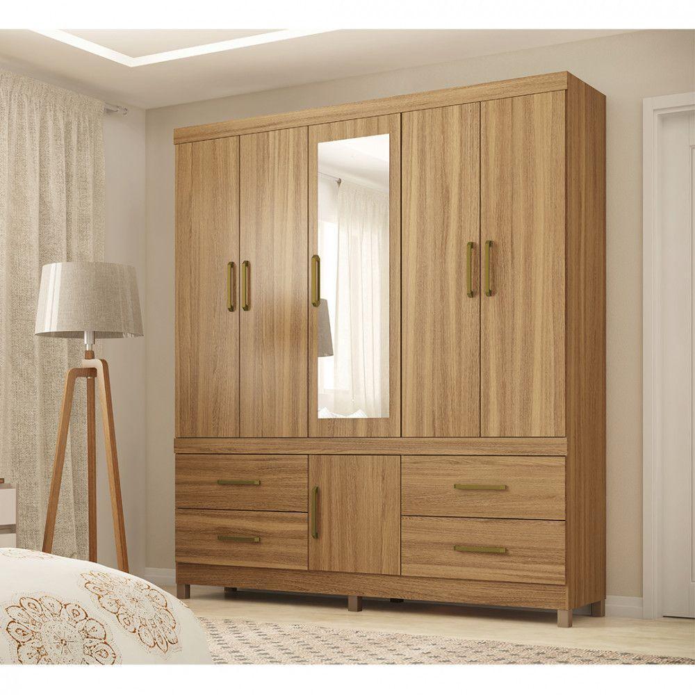 Guarda Roupa Casal 6 Portas E 4 Gavetas 64720 Amêndoa - 1