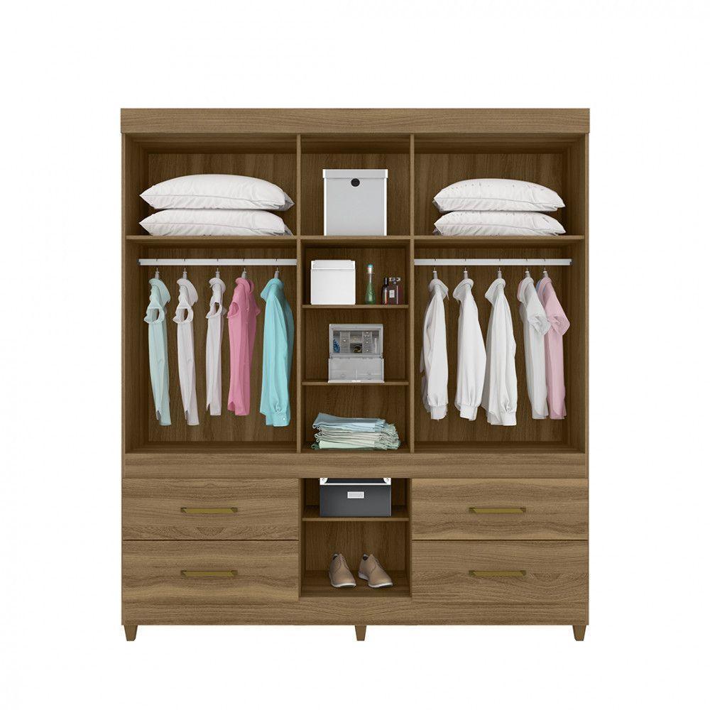 Guarda Roupa Casal 6 Portas E 4 Gavetas 64720 Amêndoa - 2