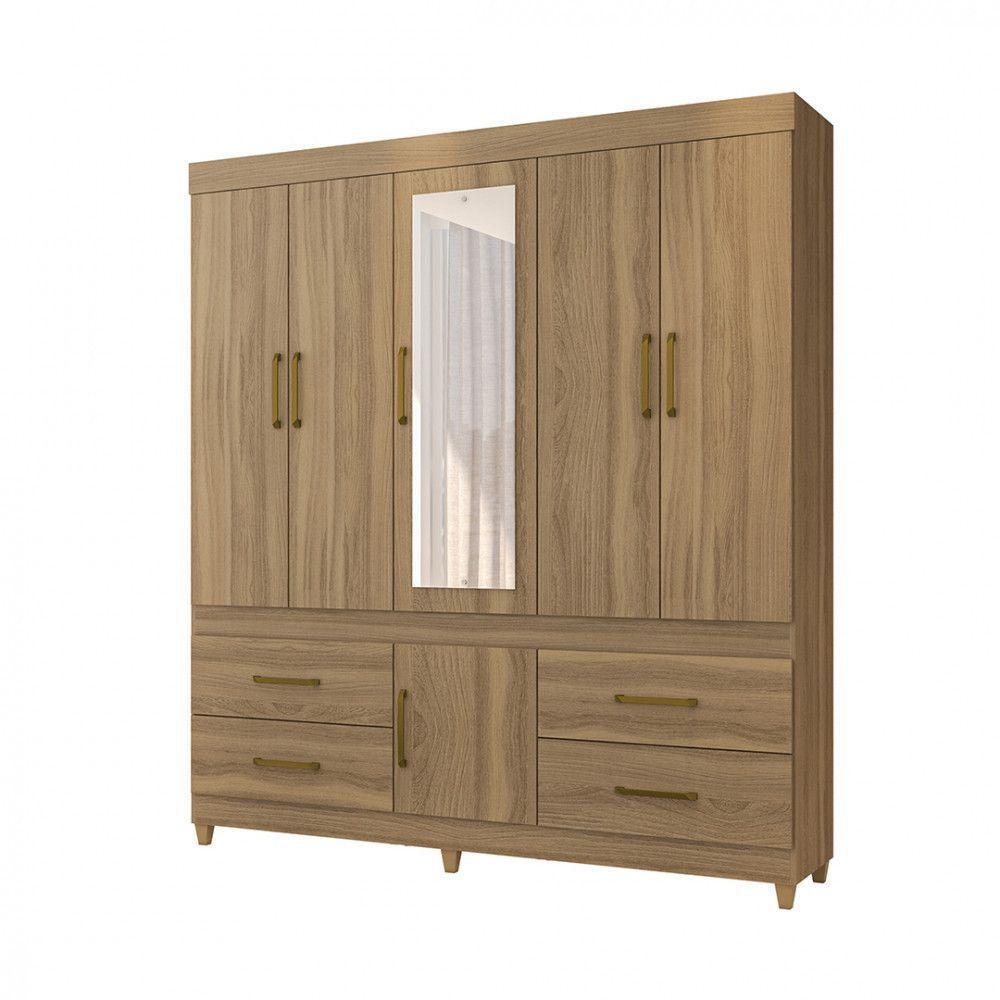 Guarda Roupa Casal 6 Portas E 4 Gavetas 64720 Amêndoa - 5