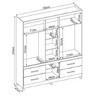 Guarda Roupa Casal 6 Portas E 4 Gavetas 64720 Amêndoa