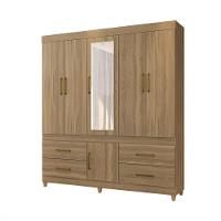 Guarda Roupa Casal 6 Portas E 4 Gavetas 64720 Amêndoa - 5