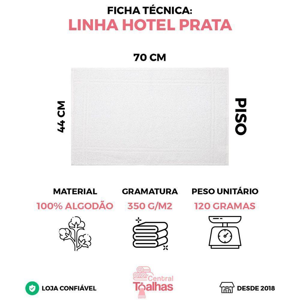 Kit 5 Toalhas De Piso Hotel Atacado Alta Absorção Prata - Branco - 3