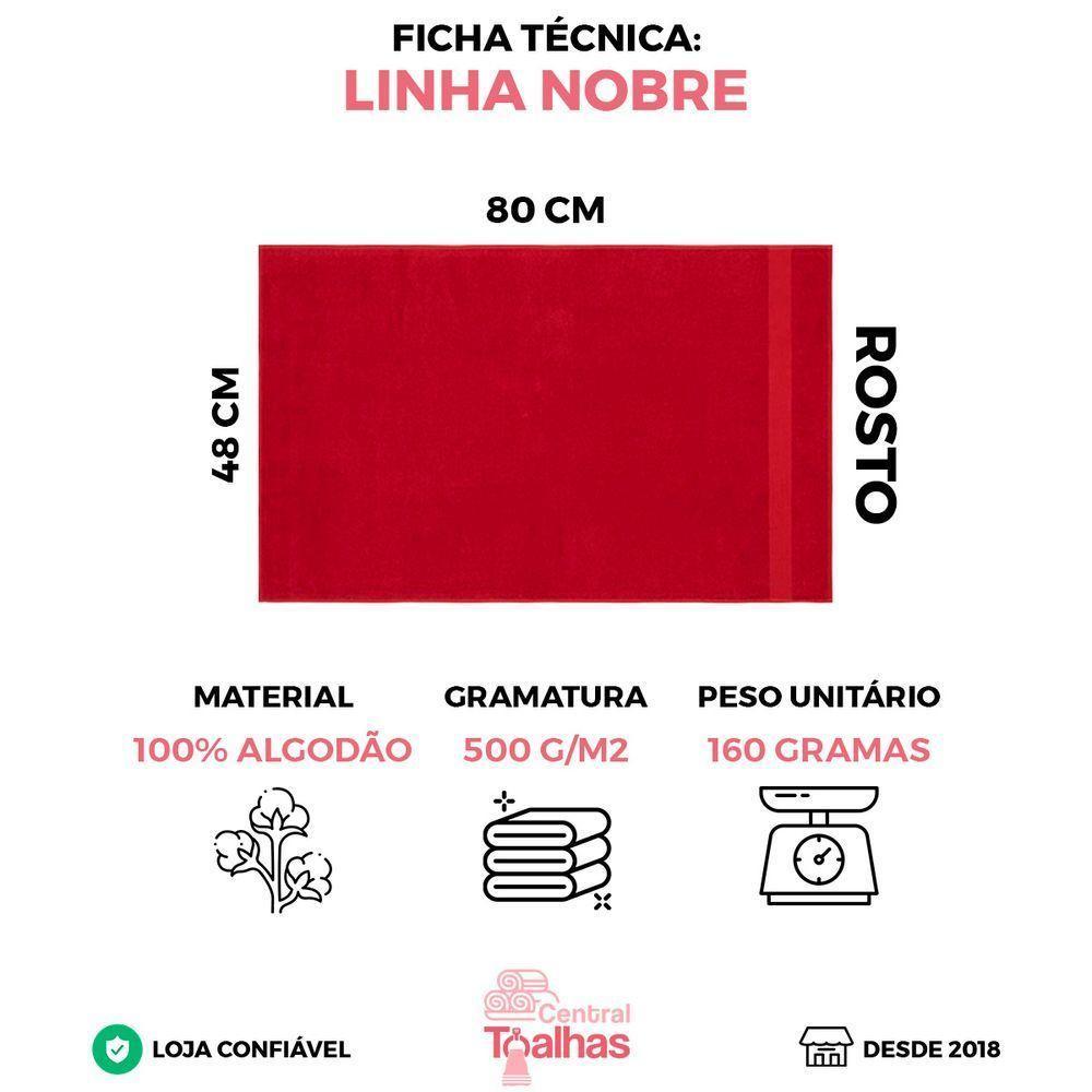 Kit Com 5 Toalhas De Rosto Luxo Gigante Nobre 48x80cm - Kit 1 - 2