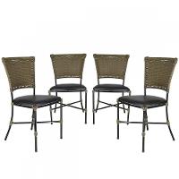 Jogo Com 4 Cadeiras Gramado Fibra Sintética Pequi Com Preto - 1