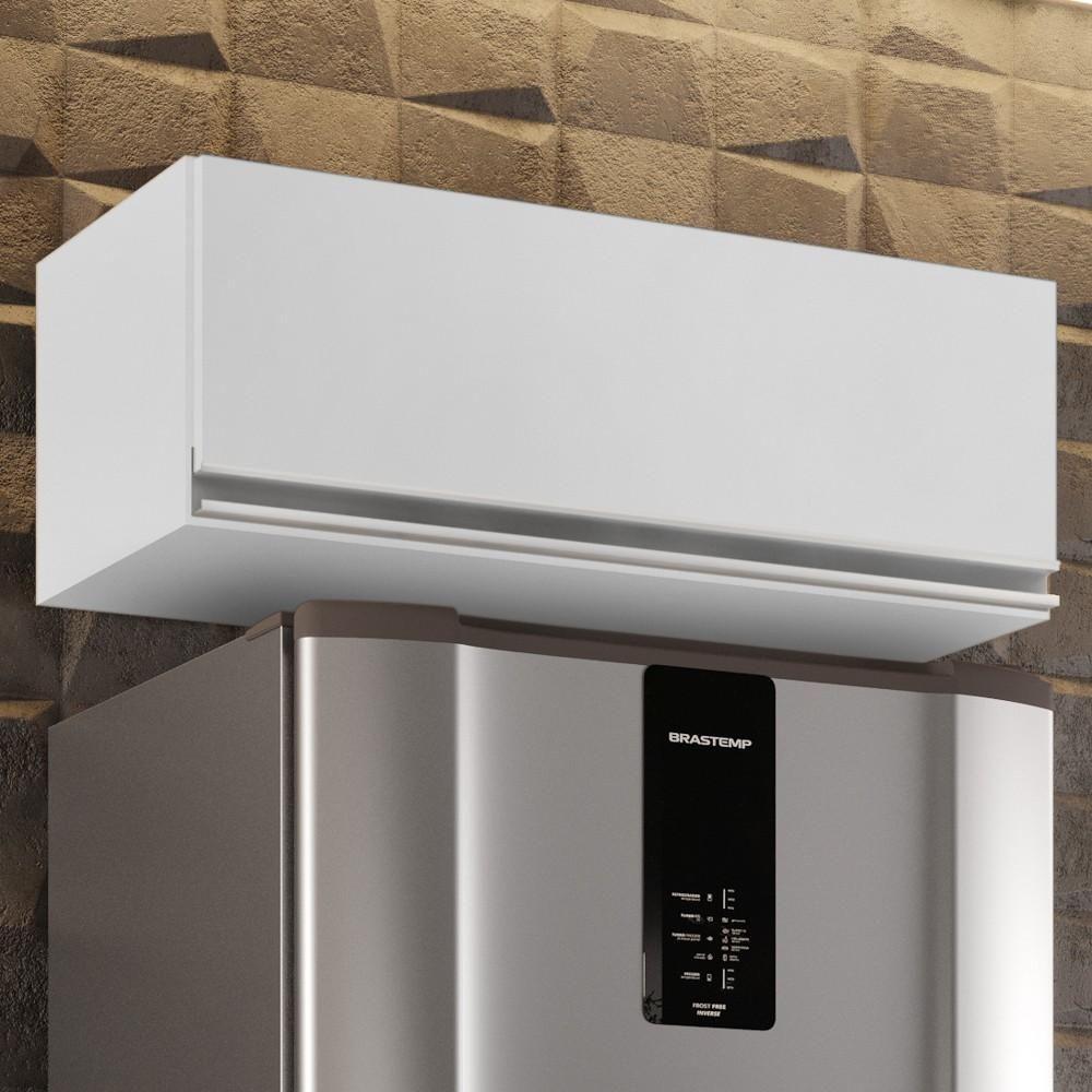 Armário Aéreo De Cozinha Para Geladeira 70cm Texas Branco - Lumil Móveis - 6