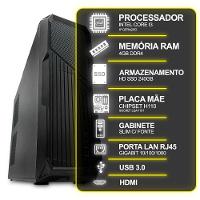 Computador Desktop Slim, Intel Core I3 6º Ger, 4gb Ram, Hd Ssd 240gb, Conexões Usb/vga/hdmi/lan/som