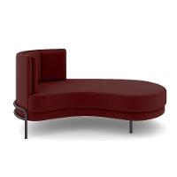 Sofá Chaise Lado Direito Downey Sala De Estar Veludo Vermelho G15 - Gran Belo - 5