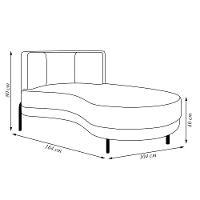 Sofá Chaise Lado Direito Downey Sala De Estar Veludo Vermelho G15 - Gran Belo - 6