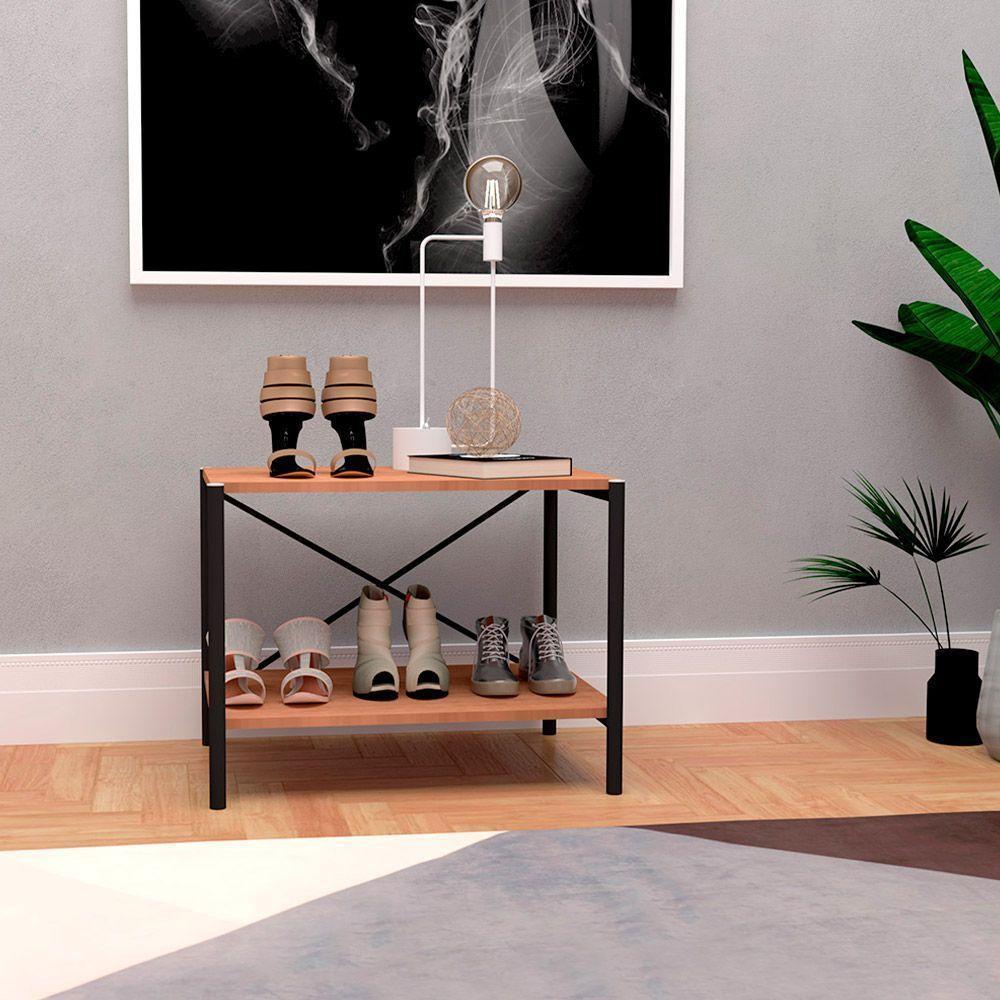 Sapateira Industrial Multiuso Basilico 2 Prateleiras Preto/demolição G79 - Gran Belo - 1