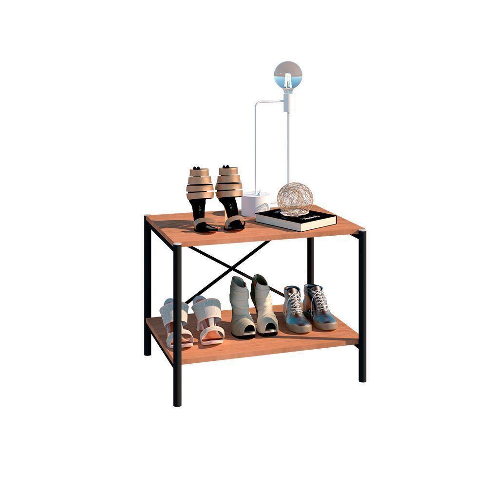 Sapateira Industrial Multiuso Basilico 2 Prateleiras Preto/demolição G79 - Gran Belo - 5