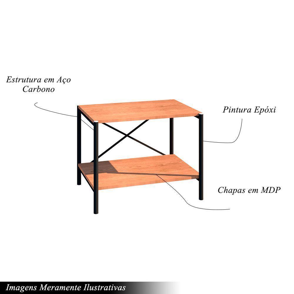 Sapateira Industrial Multiuso Basilico 2 Prateleiras Preto/demolição G79 - Gran Belo - 6