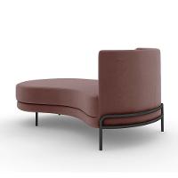 Sofá Chaise Lado Esquerdo Downey Sala De Estar Veludo Rosê G15 - Gran Belo - 2