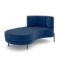 Sofá Chaise Lado Esquerdo Downey Sala De Estar Veludo Azul G15 - Gran Belo - 3