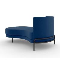 Sofá Chaise Lado Esquerdo Downey Sala De Estar Veludo Azul G15 - Gran Belo - 5