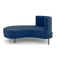 Sofá Chaise Lado Esquerdo Downey Sala De Estar Veludo Azul G15 - Gran Belo - 6