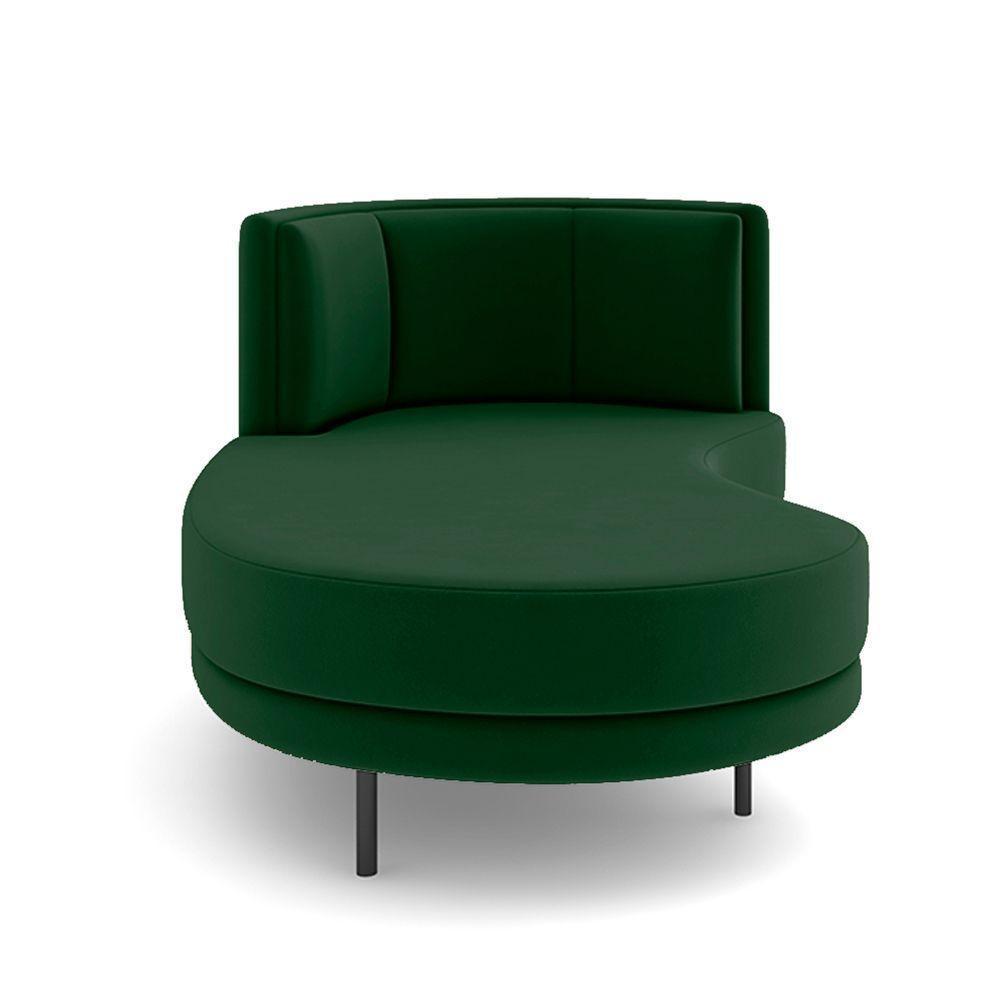 Sofá Chaise Lado Esquerdo Downey Sala De Estar Veludo Verde G15 - Gran Belo - 3