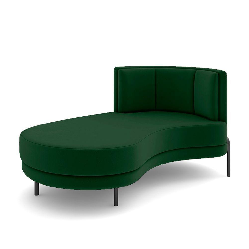 Sofá Chaise Lado Esquerdo Downey Sala De Estar Veludo Verde G15 - Gran Belo - 5