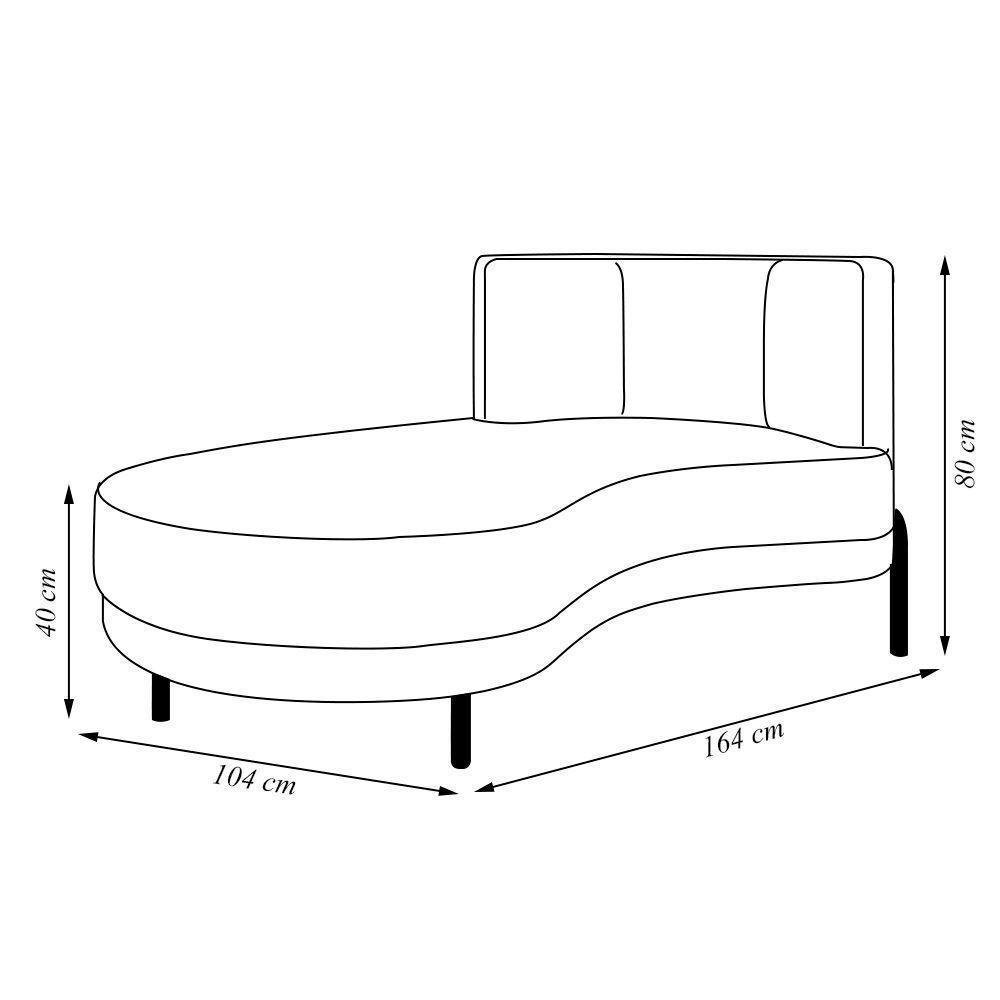 Sofá Chaise Lado Esquerdo Downey Sala De Estar Veludo Verde G15 - Gran Belo - 7
