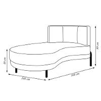 Sofá Chaise Lado Esquerdo Downey Sala De Estar Veludo Verde G15 - Gran Belo - 7