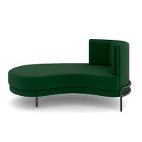 Sofá Chaise Lado Esquerdo Downey Sala De Estar Veludo Verde G15 - Gran Belo - 8