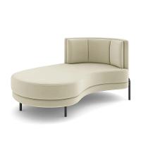 Sofá Chaise Lado Esquerdo Downey Sala De Estar Veludo Bege G15 - Gran Belo - 7