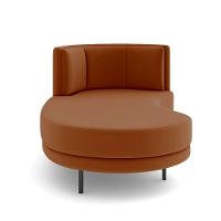 Sofá Chaise Lado Esquerdo Downey Sala De Estar Veludo Terracota G15 - Gran Belo - 3